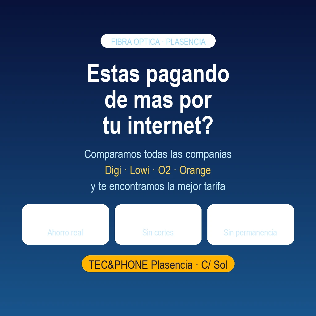 Instalación de fibra óptica en Plasencia